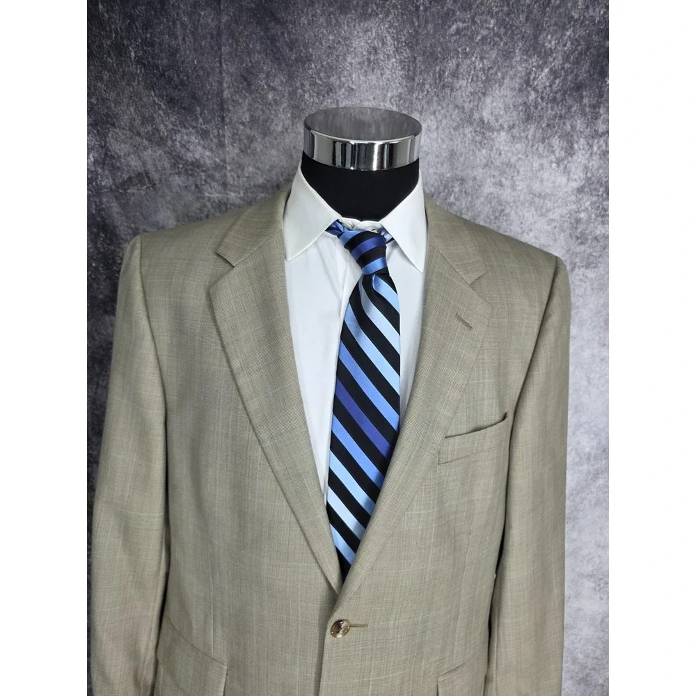 Jos A Bank Blazer Mens 44R Brown Sports Coat Jacket 2 Buttons Vent Wool Cashmere